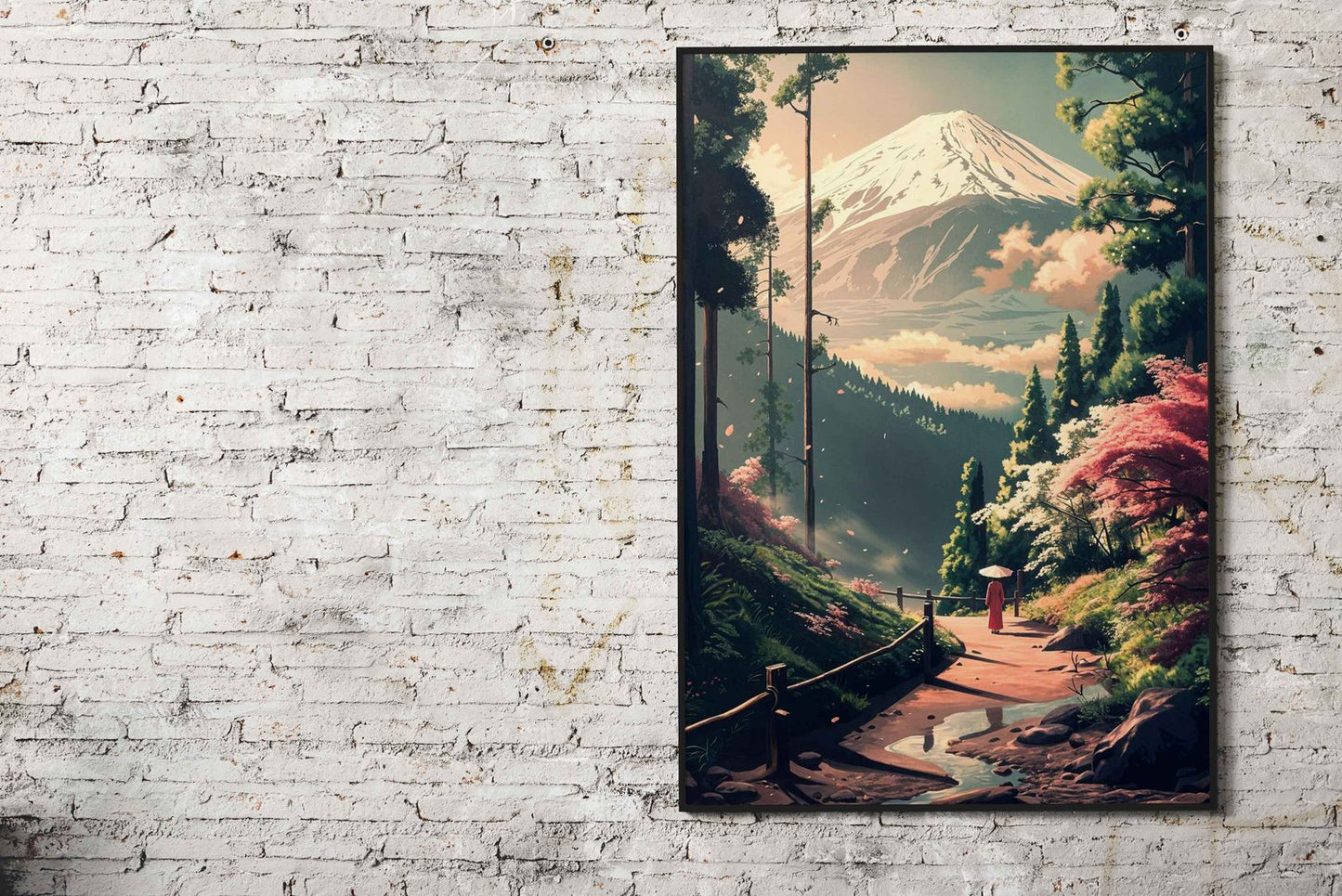 Fuji Mount Vintage Asian Style Poster | Wall Art for Home & Office | High-Quality Print