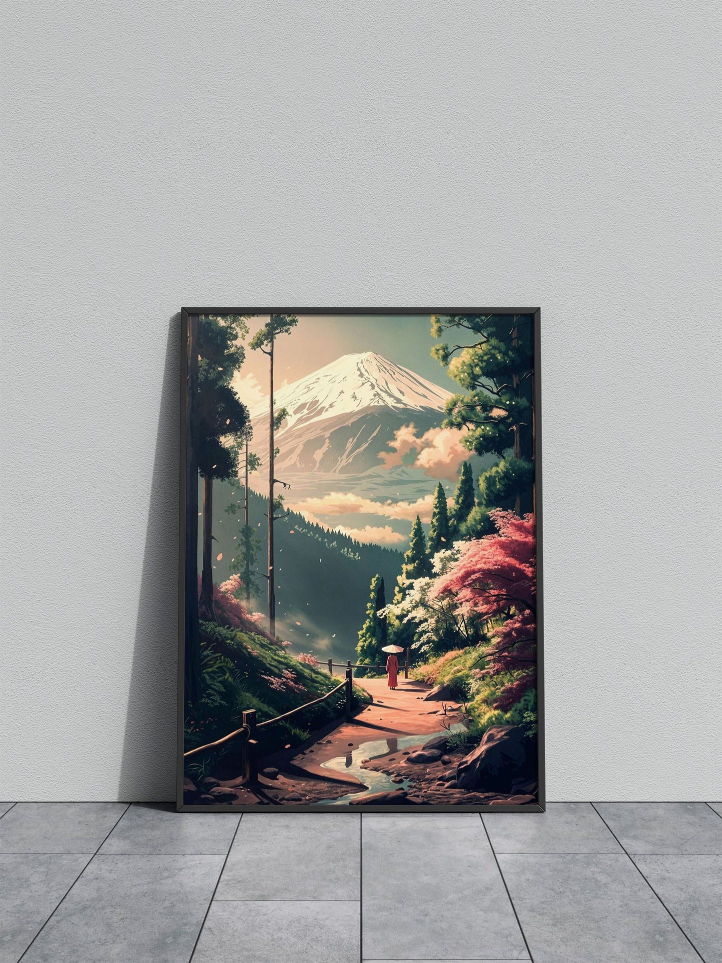 Fuji Mount Vintage Asian Style Poster | Wall Art for Home & Office | High-Quality Print