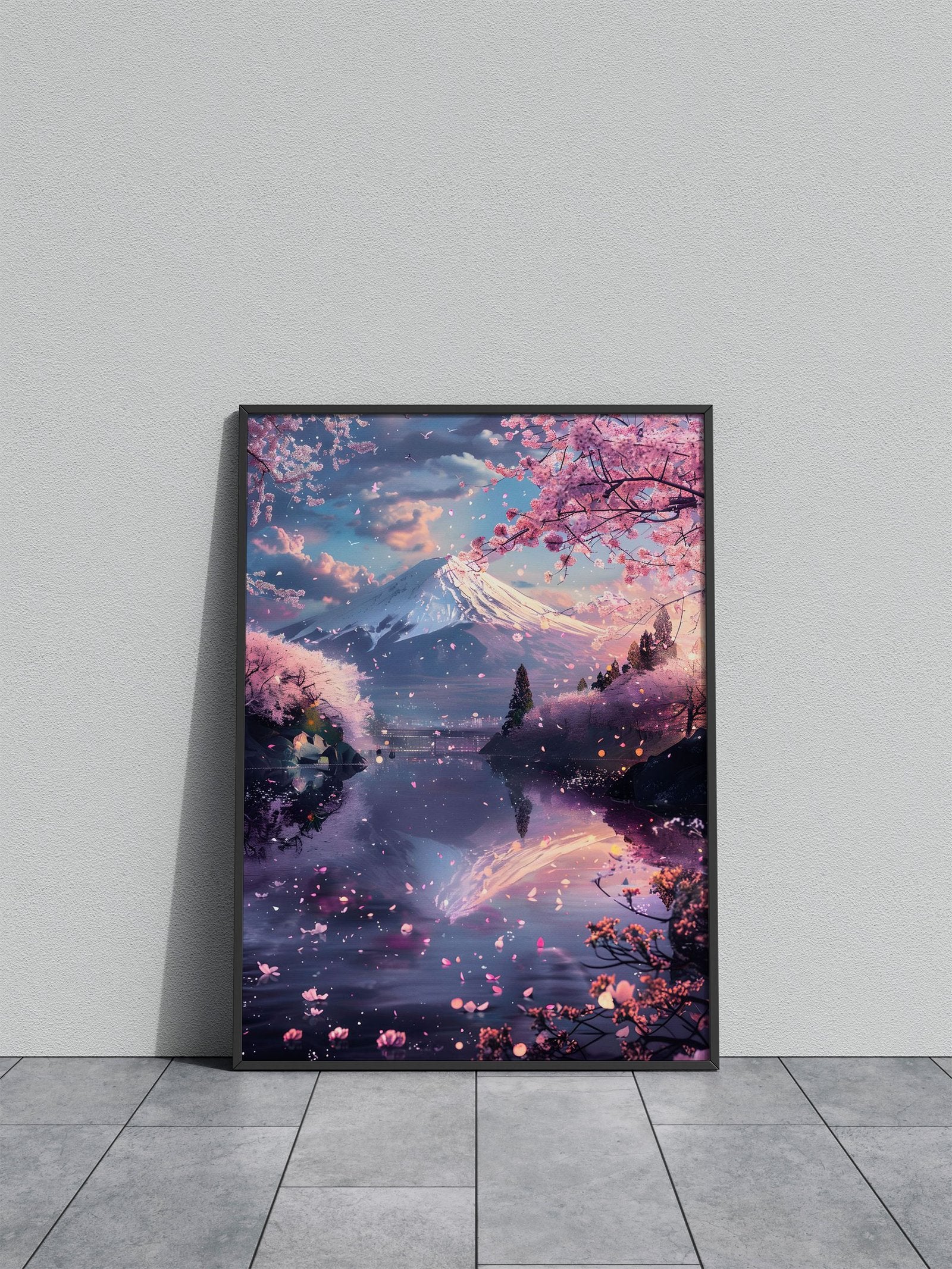 Fuji Mount reflection Asian Style Poster | Wall Art for Home & Office | High-Quality Print - High-Quality Visual Display