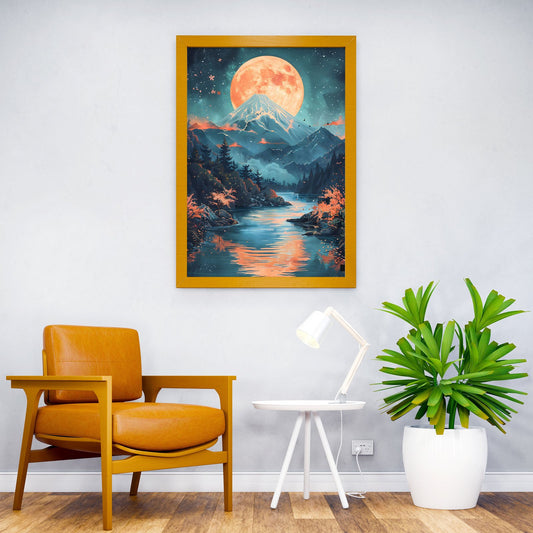 Fuji Mountain Japan Paint Asian Style Poster | Wall Art for Home & Office | High-Quality Print - High-Quality Visual Display