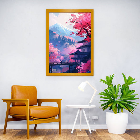Fuji Mountain Asian Style Poster | Wall Art for Home & Office | High-Quality Print - High-Quality Visual Display
