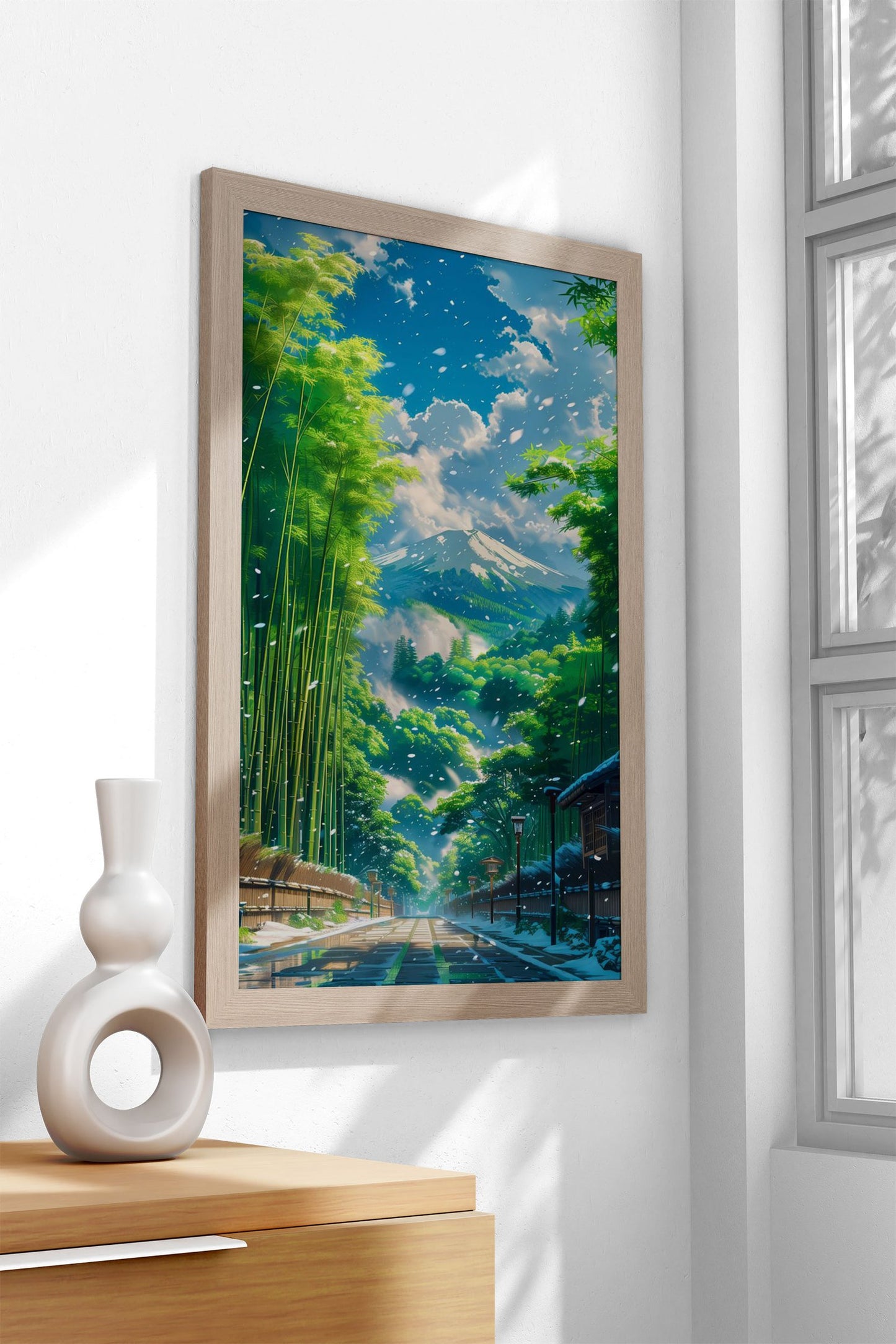 Fuji mount Bamboo Forest Asian Style Poster | Wall Art for Home & Office | High-Quality Print - High-Quality Visual Display