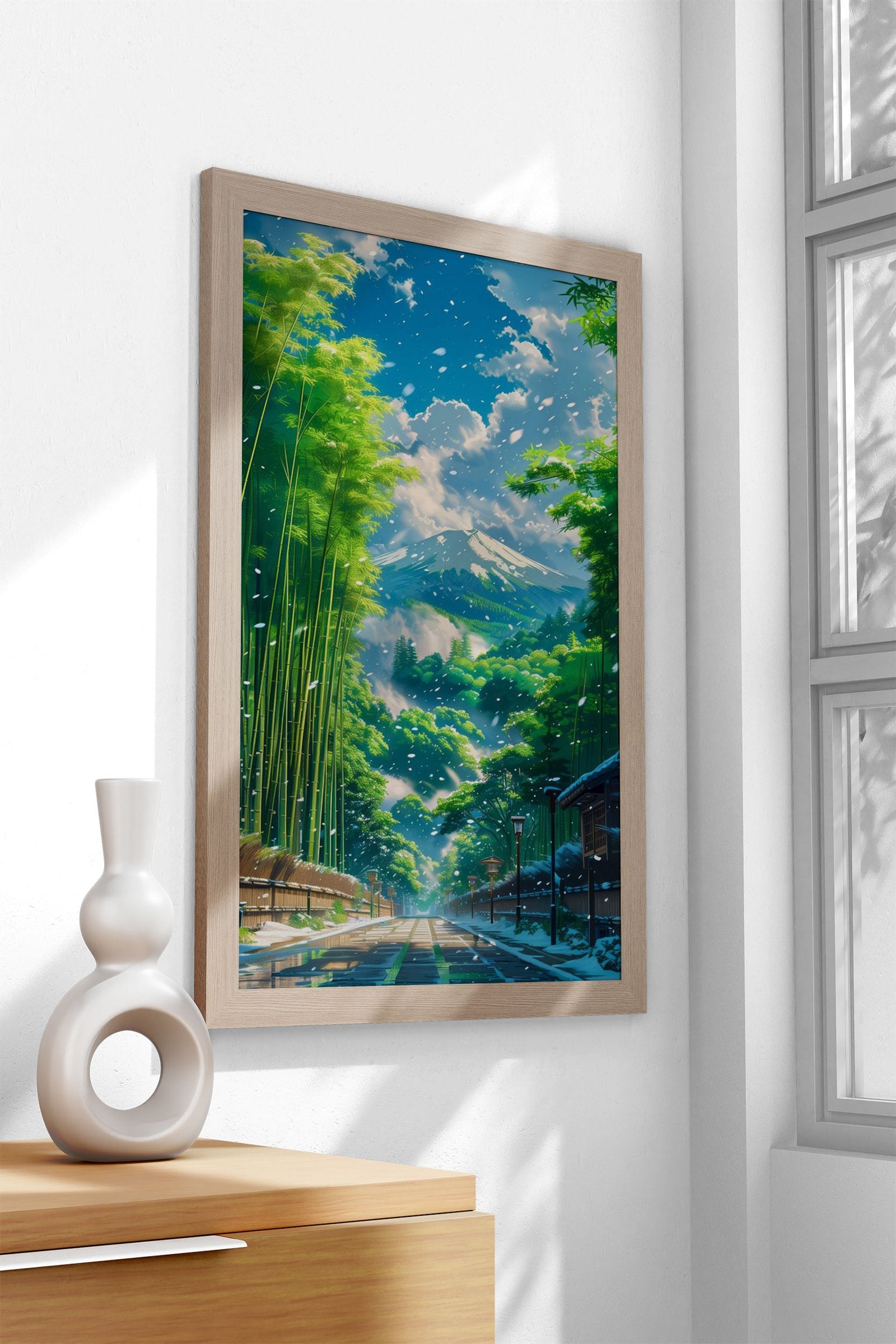 Fuji mount Bamboo Forest Asian Style Poster | Wall Art for Home & Office | High-Quality Print - High-Quality Visual Display