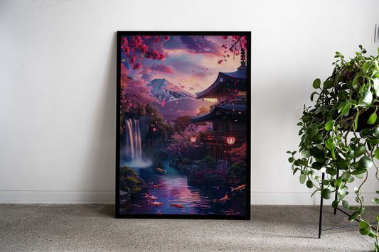Fuji mount landscape paint Asian Style Poster | Wall Art for Home & Office | High-Quality Print - High-Quality Visual Display