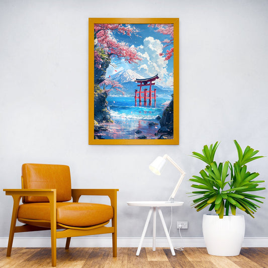 Fuji's Waterside Sanctuary Asian Style Poster | Wall Art for Home & Office | High-Quality Print - High-Quality Visual Display