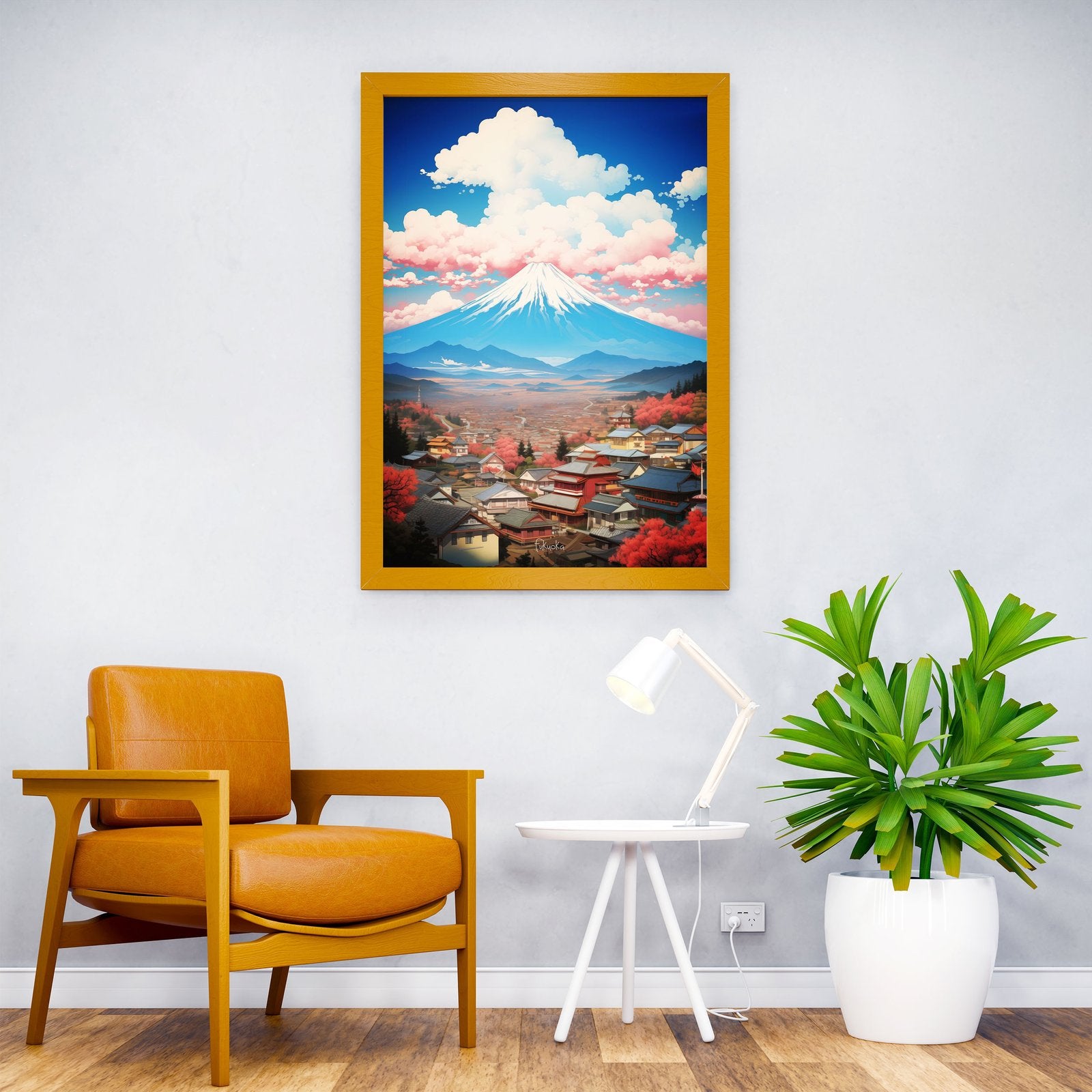 Fukuoka Oil Painting Asian Style Poster | Wall Art for Home & Office | High-Quality Print - High-Quality Visual Display
