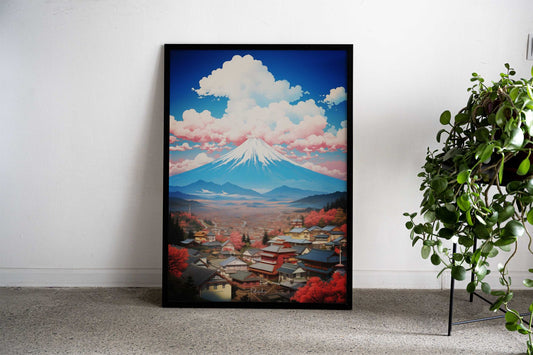 Fukuoka Oil Painting Asian Style Poster | Wall Art for Home & Office | High-Quality Print - High-Quality Visual Display