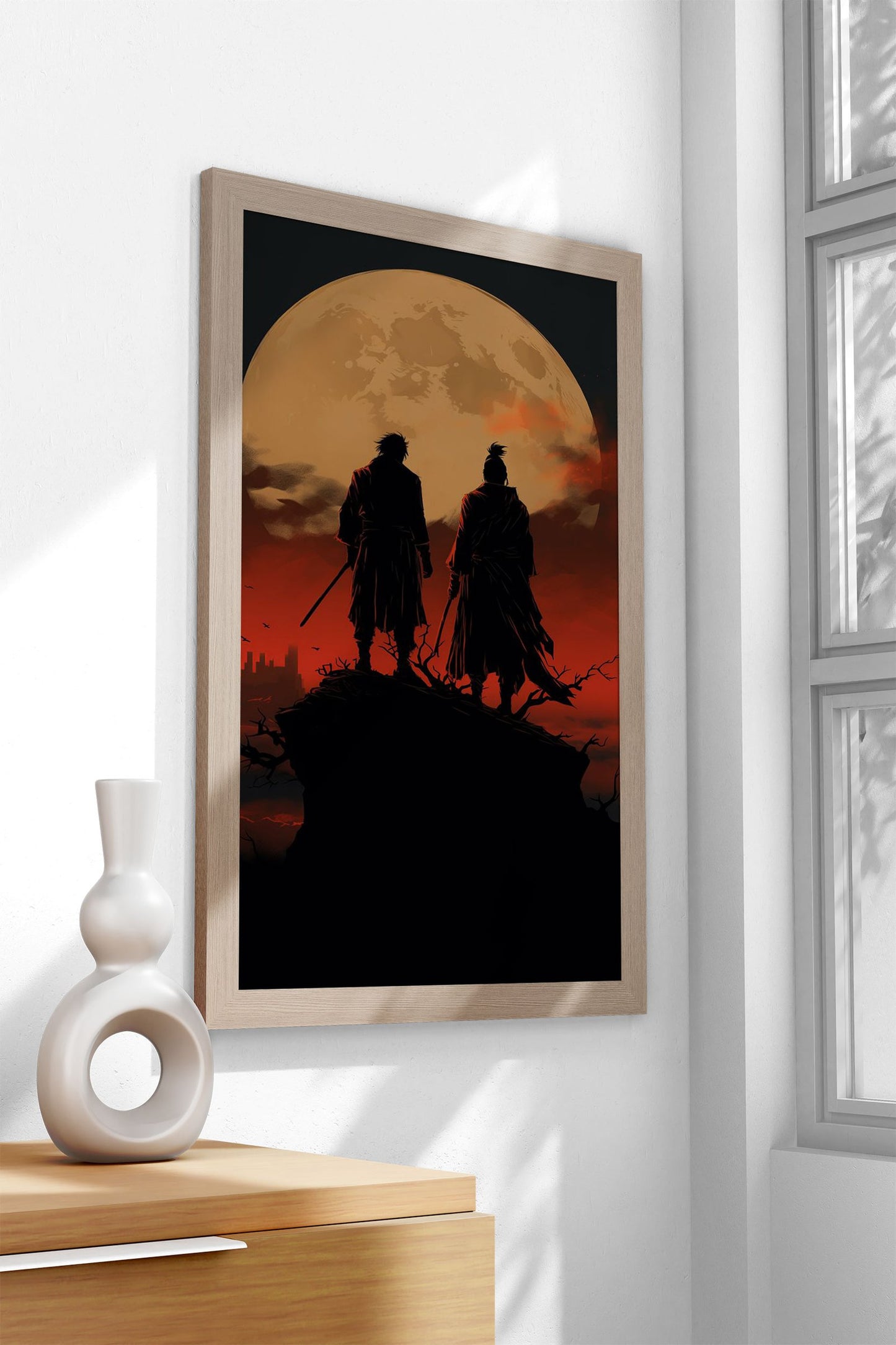 Full Moon Samurai Saga Asian Style Poster | Wall Art for Home & Office | High-Quality Print - High-Quality Visual Display