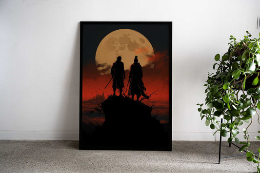 Full Moon Samurai Saga Asian Style Poster | Wall Art for Home & Office | High-Quality Print - High-Quality Visual Display