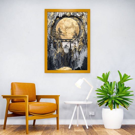 Full Moon Shrine Gateway Asian Style Poster | Wall Art for Home & Office | High-Quality Print - High-Quality Visual Display