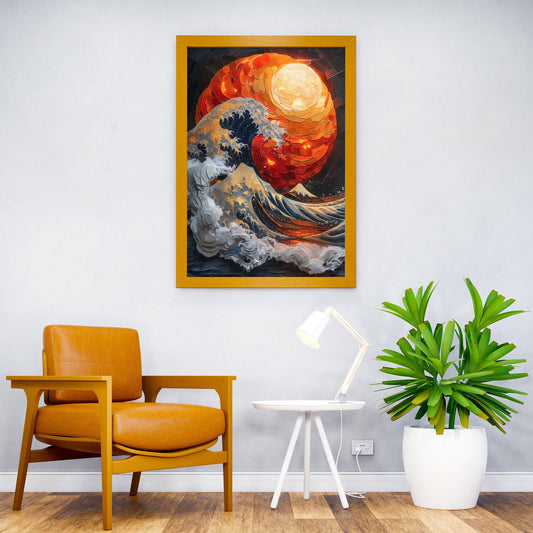 Full Moon Asian Style Poster | Wall Art for Home & Office | High-Quality Print - High-Quality Visual Display