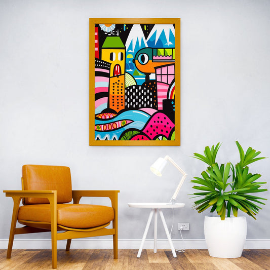 Funky Abstract Adventure Asian Style Poster | Wall Art for Home & Office | High-Quality Print - High-Quality Visual Display
