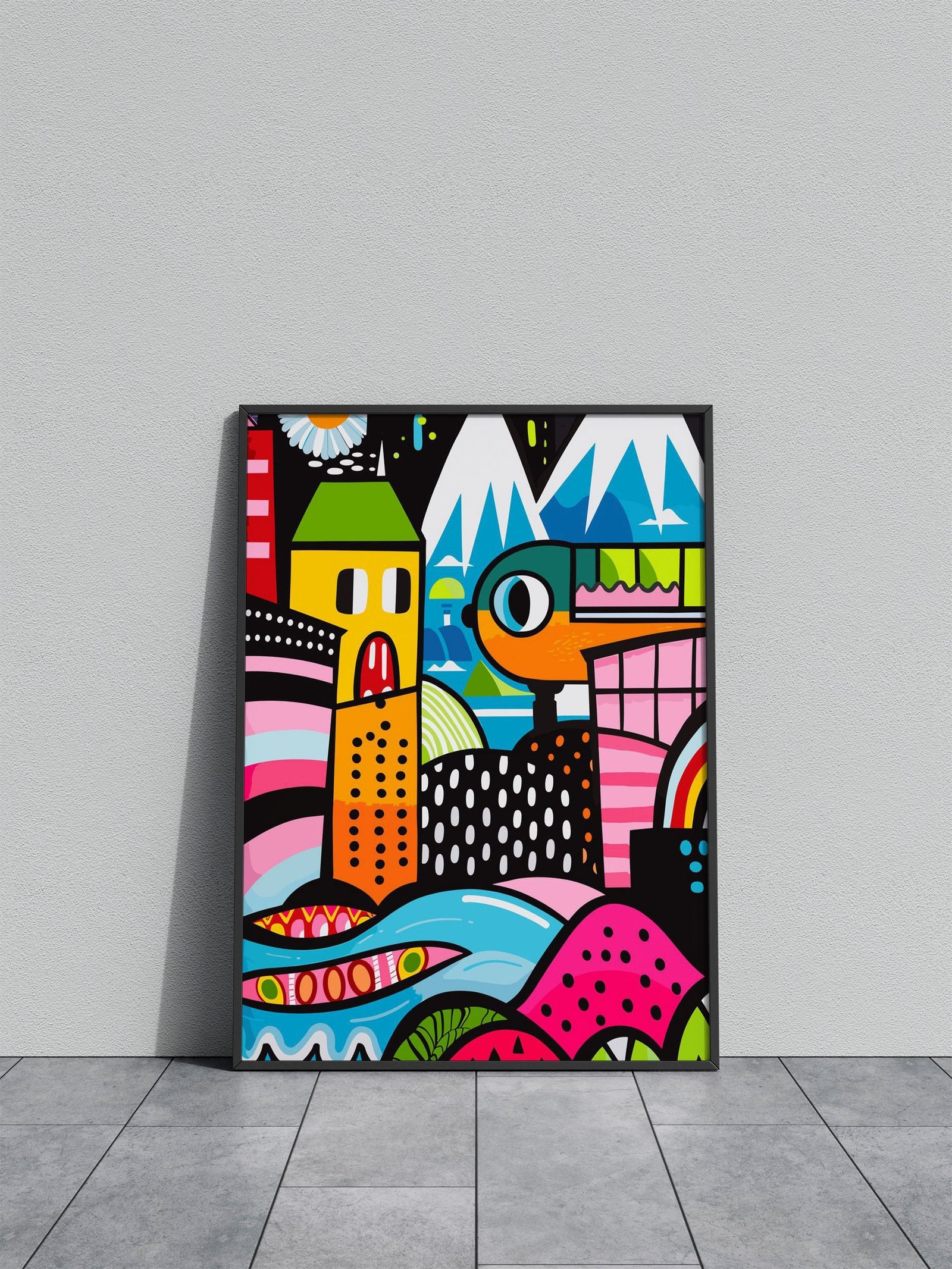Funky Abstract Adventure Poster | Asian Style Wall Art - Multiple