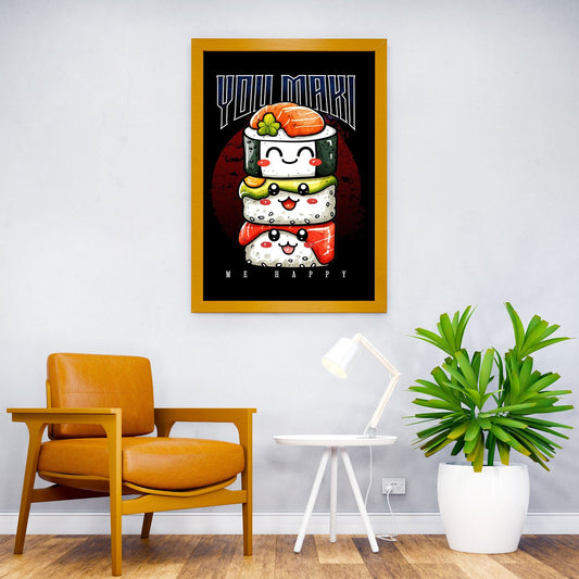 Funny Japanese Sushi Asian Style Poster | Wall Art for Home & Office | High-Quality Print - High-Quality Visual Display