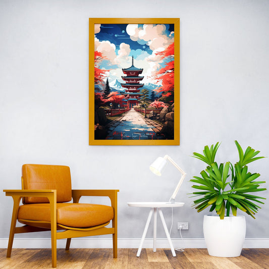 Fushimi Inari Oil Painting Asian Style Poster | Wall Art for Home & Office | High-Quality Print - High-Quality Visual Display