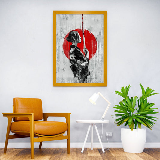 GIRL WITH KATANA Asian Style Poster | Wall Art for Home & Office | High-Quality Print - High-Quality Visual Display