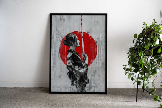 GIRL WITH KATANA Asian Style Poster | Wall Art for Home & Office | High-Quality Print - High-Quality Visual Display