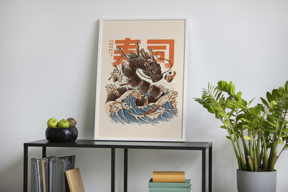 GREAT SUSHI DRAGON Asian Style Poster | Wall Art for Home & Office | High-Quality Print - High-Quality Visual Display