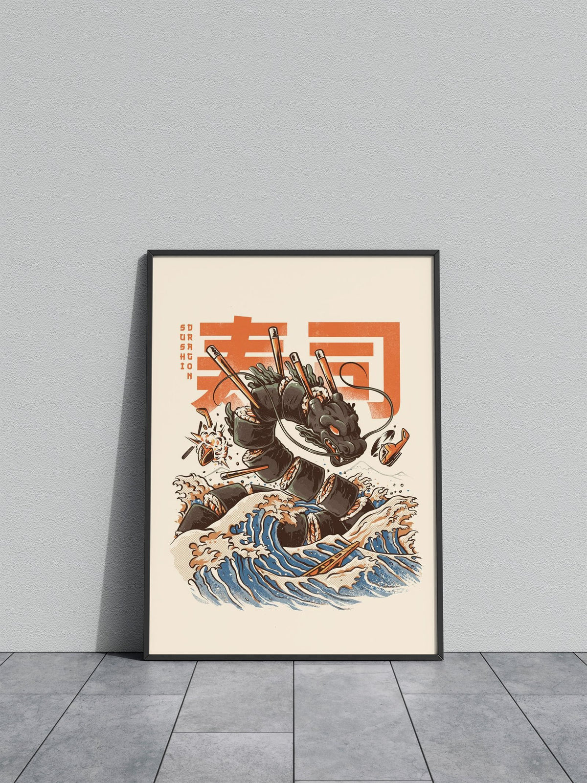 GREAT SUSHI DRAGON Asian Style Poster | Wall Art for Home & Office | High-Quality Print - High-Quality Visual Display