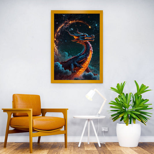 Galactic Guardian Dragon Asian Style Poster | Wall Art for Home & Office | High-Quality Print - High-Quality Visual Display