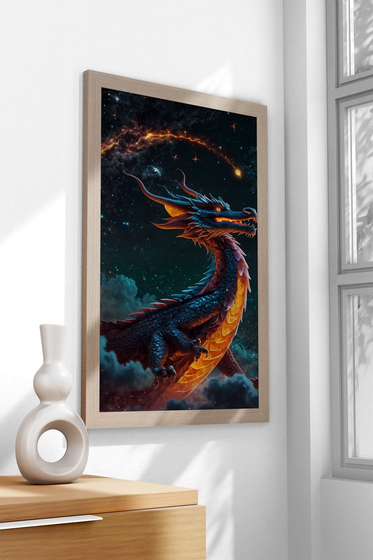 Galactic Guardian Dragon Asian Style Poster | Wall Art for Home & Office | High-Quality Print - High-Quality Visual Display