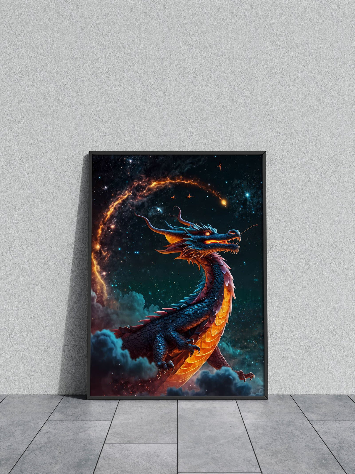 Galactic Guardian Dragon Asian Style Poster | Wall Art for Home & Office | High-Quality Print - High-Quality Visual Display
