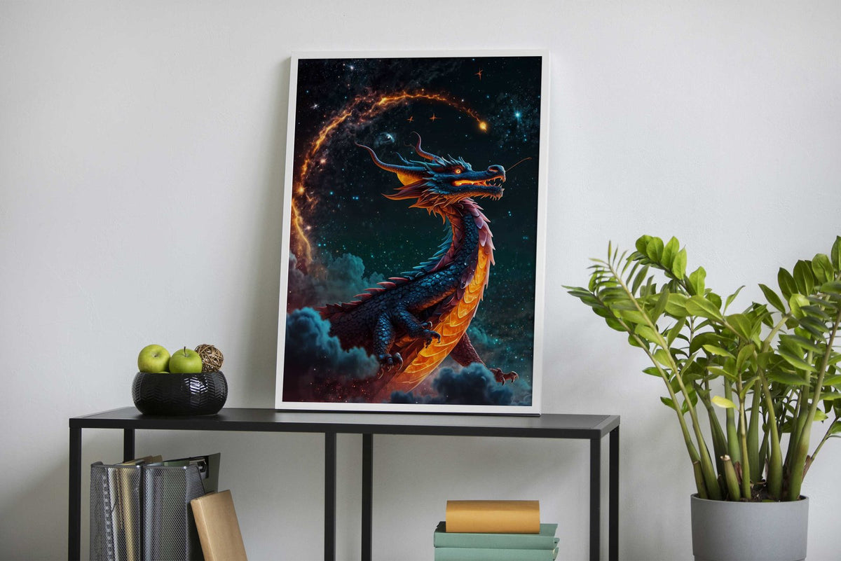 Galactic Guardian Dragon Asian Style Poster | Wall Art for Home & Office | High-Quality Print - High-Quality Visual Display