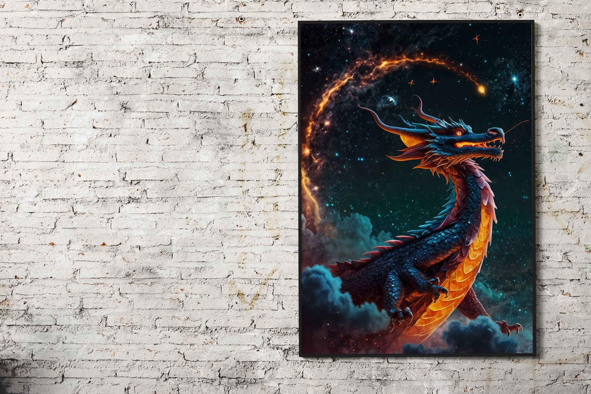 Galactic Guardian Dragon Asian Style Poster | Wall Art for Home & Office | High-Quality Print - High-Quality Visual Display