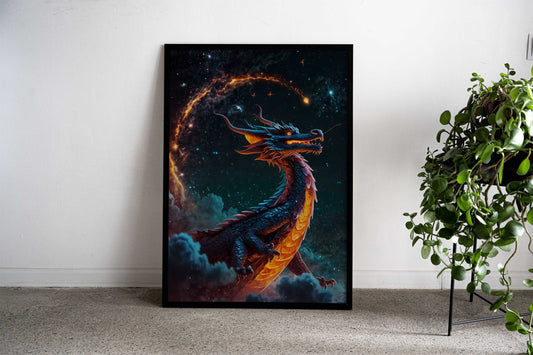 Galactic Guardian Dragon Asian Style Poster | Wall Art for Home & Office | High-Quality Print - High-Quality Visual Display