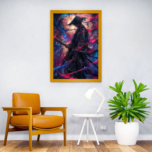 Galaxy Painting Samurai Asian Style Poster | Wall Art for Home & Office | High-Quality Print - High-Quality Visual Display