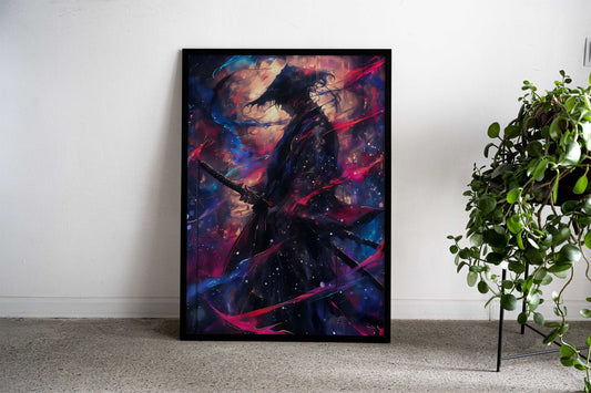 Galaxy Painting Samurai Asian Style Poster | Wall Art for Home & Office | High-Quality Print - High-Quality Visual Display