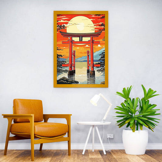 Gate Torii Vintage Asian Style Poster | Wall Art for Home & Office | High-Quality Print - High-Quality Visual Display
