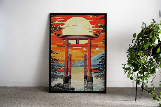 Gate Torii Vintage Asian Style Poster | Wall Art for Home & Office | High-Quality Print - High-Quality Visual Display