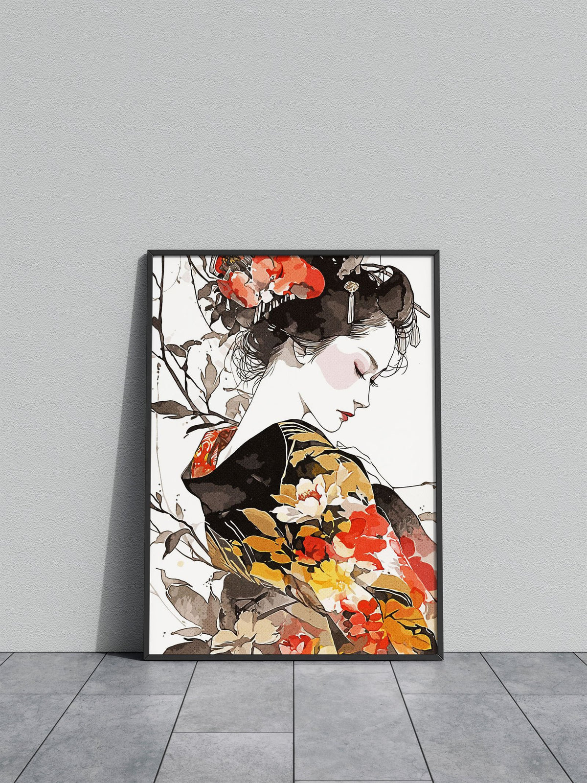 Geisha Abstract Asian Style Poster | Wall Art for Home & Office | High-Quality Print - High-Quality Visual Display