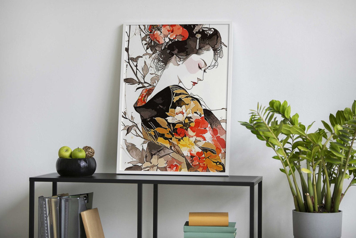 Geisha Abstract Asian Style Poster | Wall Art for Home & Office | High-Quality Print - High-Quality Visual Display