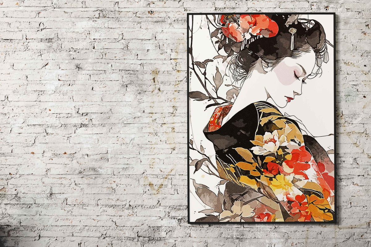 Geisha Abstract Asian Style Poster | Wall Art for Home & Office | High-Quality Print - High-Quality Visual Display