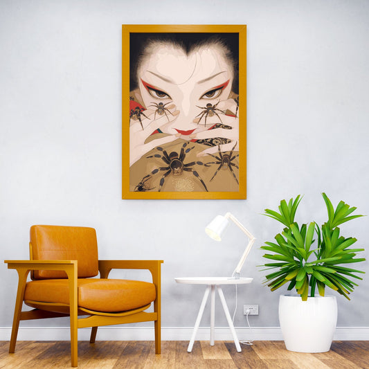 Geisha And Spider Asian Style Poster | Wall Art for Home & Office | High-Quality Print - High-Quality Visual Display