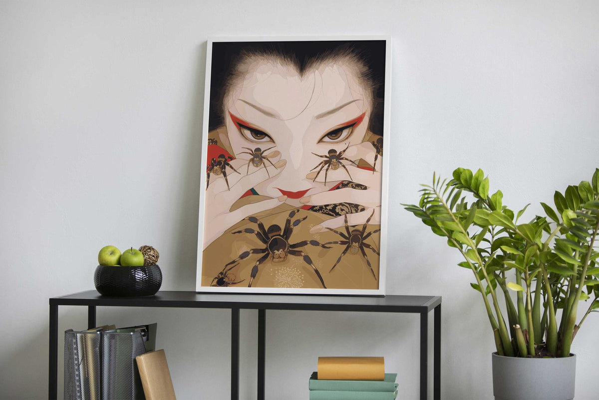 Geisha And Spider Asian Style Poster | Wall Art for Home & Office | High-Quality Print - High-Quality Visual Display
