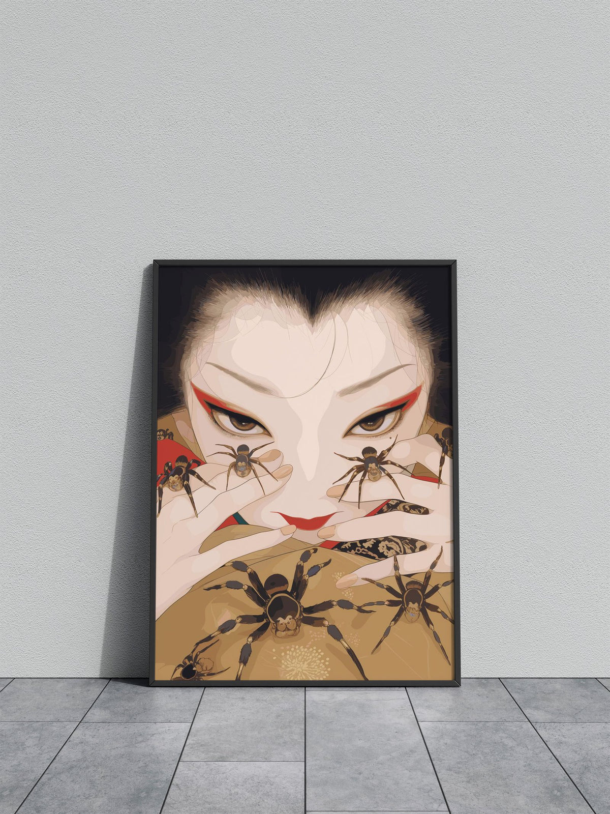 Geisha And Spider Asian Style Poster | Wall Art for Home & Office | High-Quality Print - High-Quality Visual Display