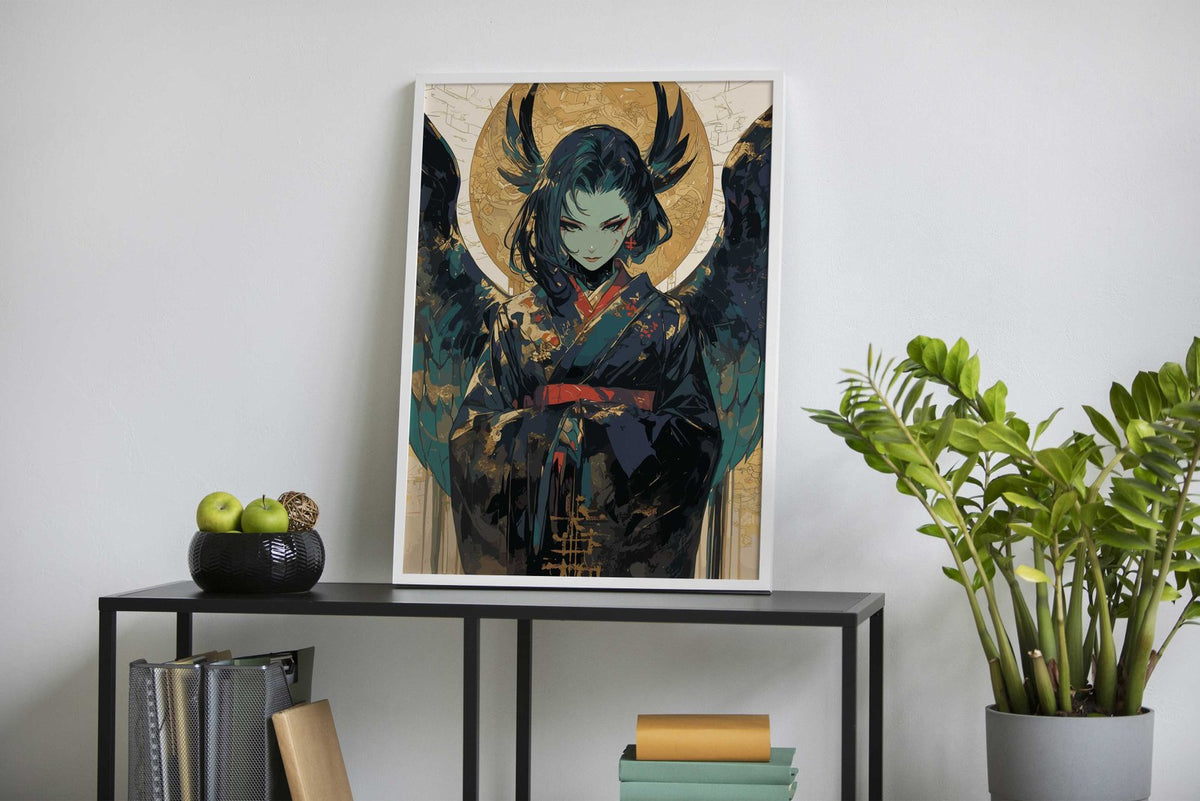 Geisha Angel Asian Style Poster | Wall Art for Home & Office | High-Quality Print - High-Quality Visual Display