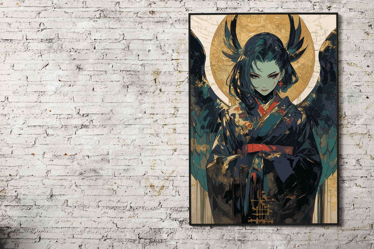 Geisha Angel Asian Style Poster | Wall Art for Home & Office | High-Quality Print - High-Quality Visual Display