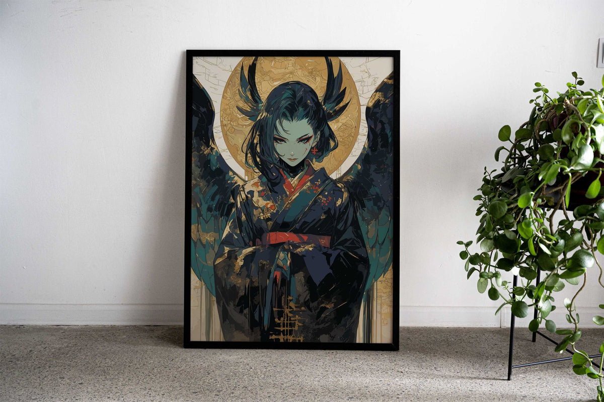 Geisha Angel Asian Style Poster | Wall Art for Home & Office | High-Quality Print - High-Quality Visual Display
