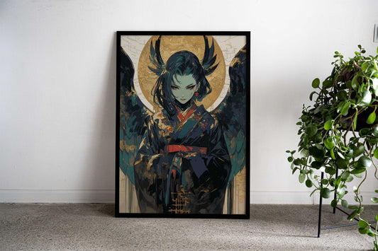 Geisha Angel Asian Style Poster | Wall Art for Home & Office | High-Quality Print - High-Quality Visual Display
