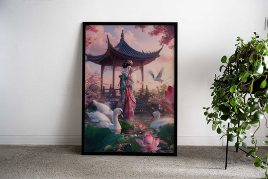 Geisha Beauty Asian Style Poster | Wall Art for Home & Office | High-Quality Print - High-Quality Visual Display