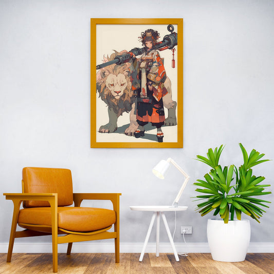 Geisha Canon Lion Clan Asian Style Poster | Wall Art for Home & Office | High-Quality Print - High-Quality Visual Display