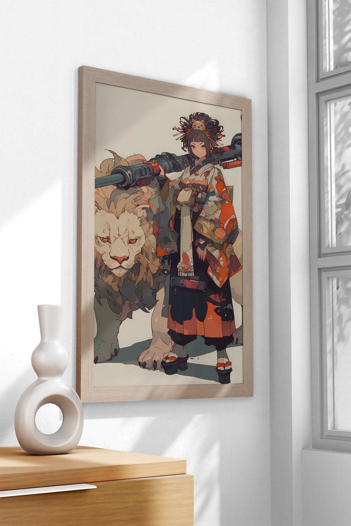 Geisha Canon Lion Clan Asian Style Poster | Wall Art for Home & Office | High-Quality Print - High-Quality Visual Display