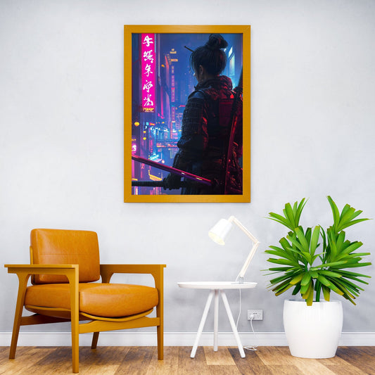 Geisha Cyberpunk Japan Asian Style Poster | Wall Art for Home & Office | High-Quality Print - High-Quality Visual Display