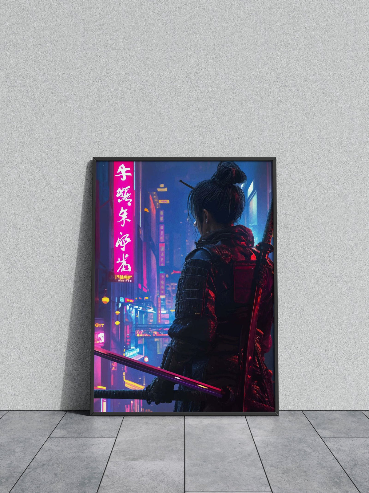 Geisha Cyberpunk Japan Asian Style Poster | Wall Art for Home & Office | High-Quality Print - High-Quality Visual Display