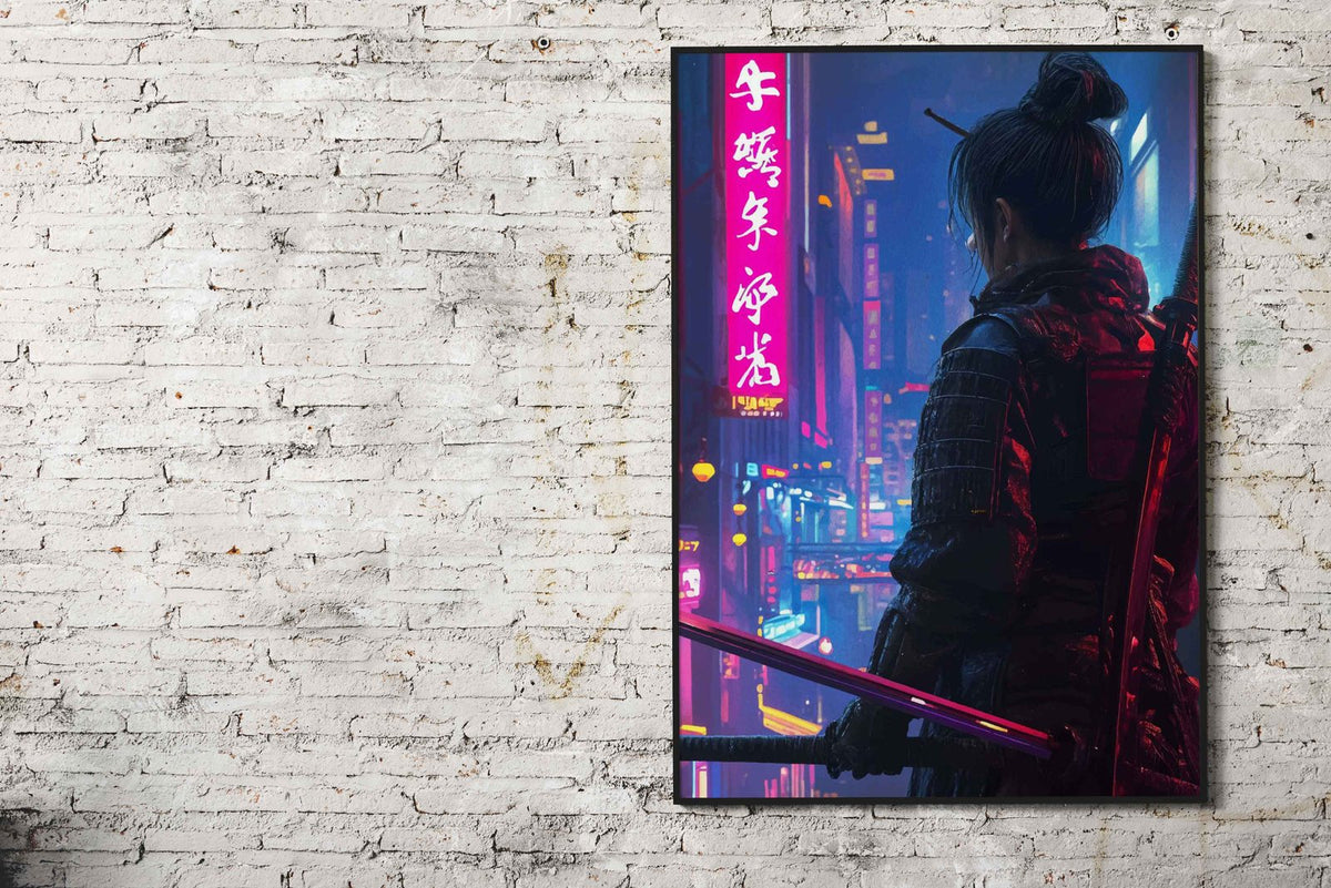 Geisha Cyberpunk Japan Asian Style Poster | Wall Art for Home & Office | High-Quality Print - High-Quality Visual Display