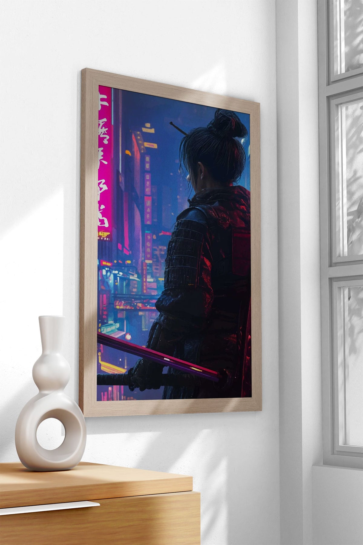 Geisha Cyberpunk Japan Asian Style Poster | Wall Art for Home & Office | High-Quality Print - High-Quality Visual Display